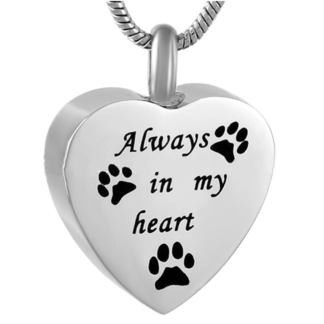 Titanium Heart Pendant for Pet Ashes
